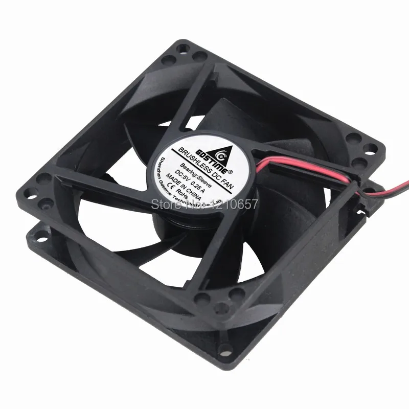 5 Pieces LOT Cooler Radiator Fans 80mm 80x80x25mm 8cm DC 5V 2Pin Brushless Cooling Fan