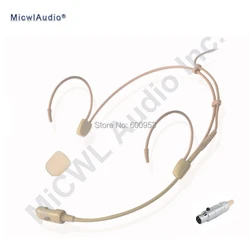 Classical Cardioid Headset Microphone for Shure SLX PGX ULX QLX etc Wireless Stage Performance Mics Beige Dual ear Mike TA4F