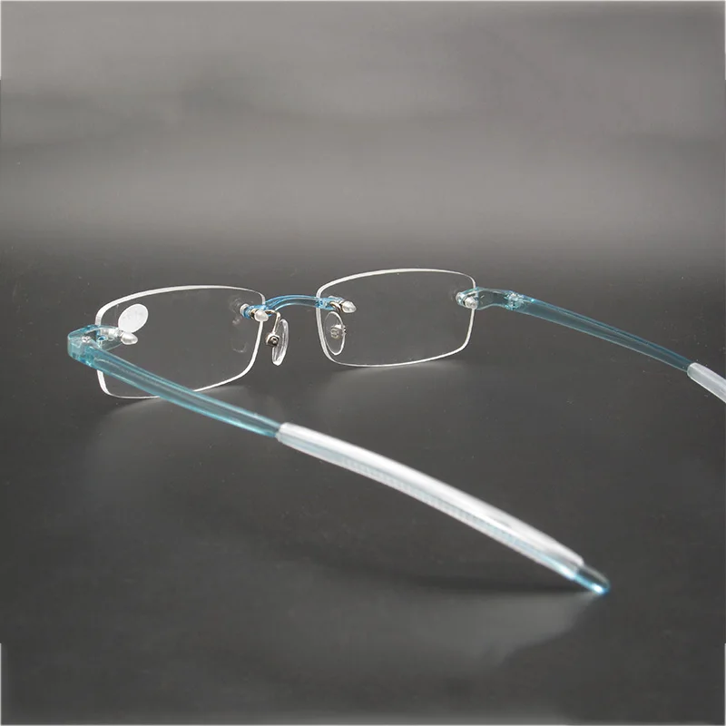 Flexible TR90 Women Reading Glasses Frameless Men Magnifier Blue Presbyopic Eyewear +0.5 +0.75 +1 +1.25 +1.5 +1.75 +2 ~ +4