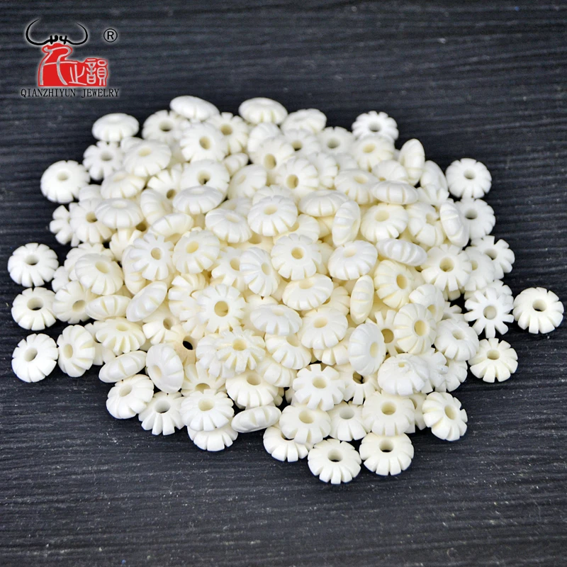 20PCS Natural Beef Bone Spacer Beads For Jewelry Making Flower Beads DIY Tibetan Bracelet And Necklace Accessories Hole 2 mm