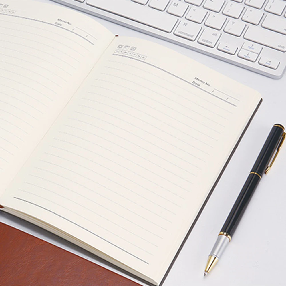 Thick Classic Notebook A5 Wide Ruled Soft Leather cover Writing Notebook 200 or 260 pages for Business  School ,Office,Home