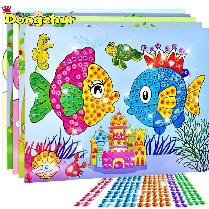 Kids Children Diamond Sticker Crystal Craft DIY Painting Kindergarten Educational Mosaic Sticker Crafts Puzzle Toys NEW DIY6856A