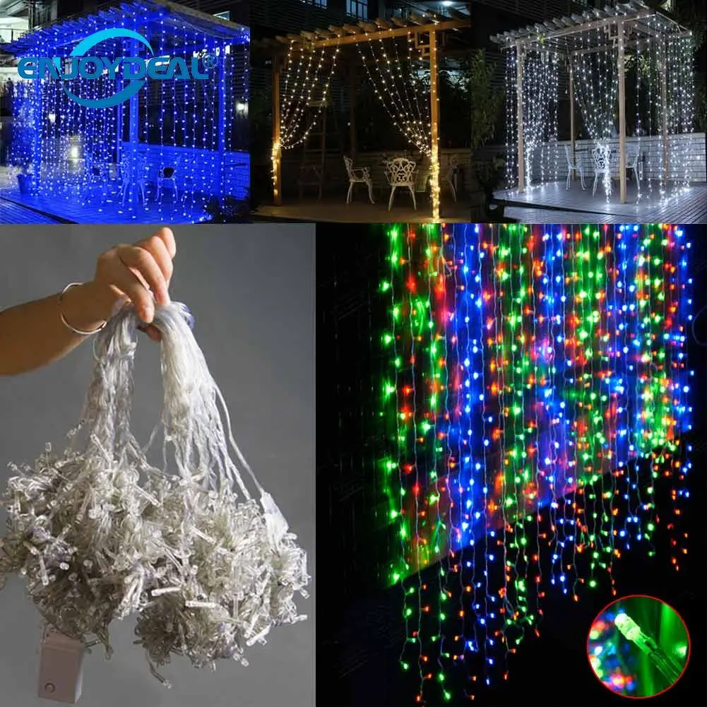 

New 3x3M 300LED Waterfall Waterproof Meteor Shower Rain LED String Lights For Holiday Light Wedding Xmas Party Decor Christimas