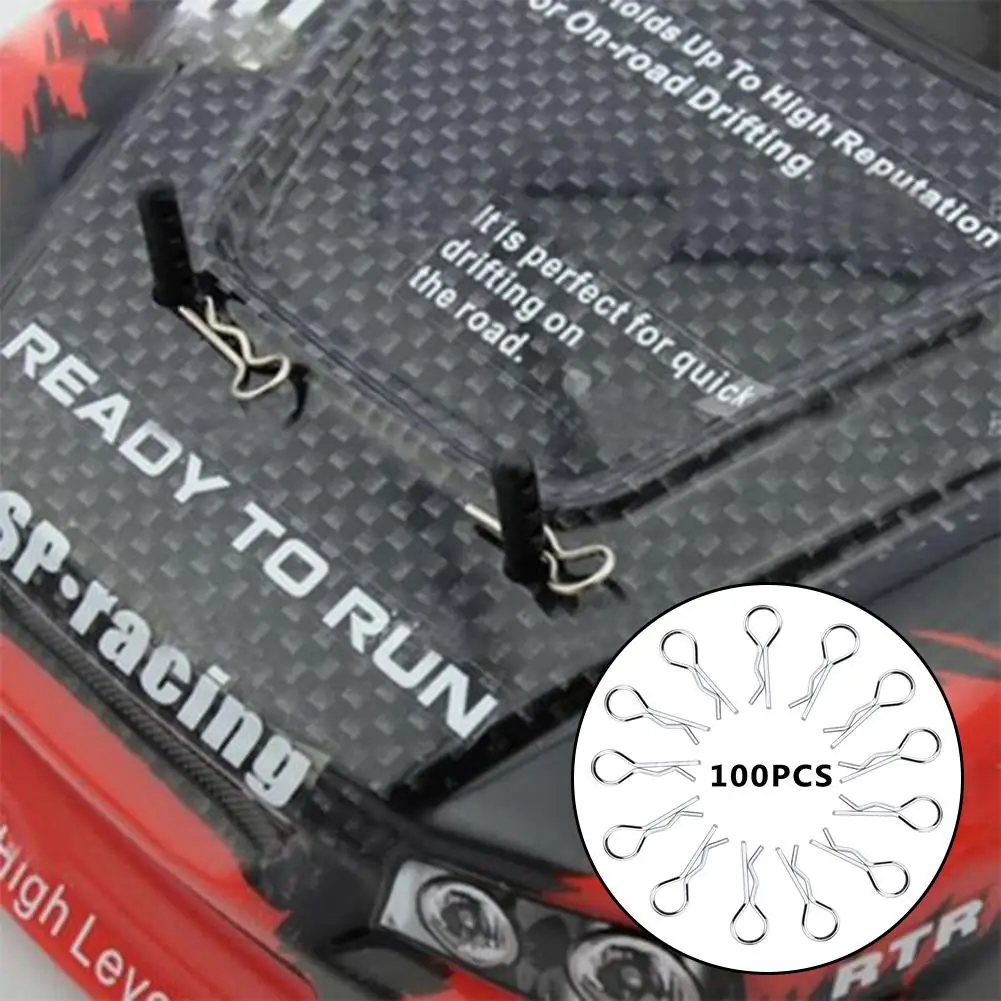 Perno a Clip con guscio in acciaio inossidabile da 100 pezzi per veicoli HSP RC 1/16 per auto Buggy Truck HSP