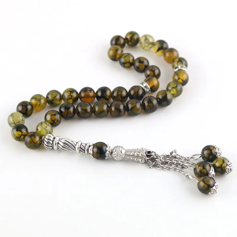 Original 33 Beads 8mm Natural Stone Muslim Rosary Islam Tasby Allah Prayer Rosary Tesbih Islamic Bracelet