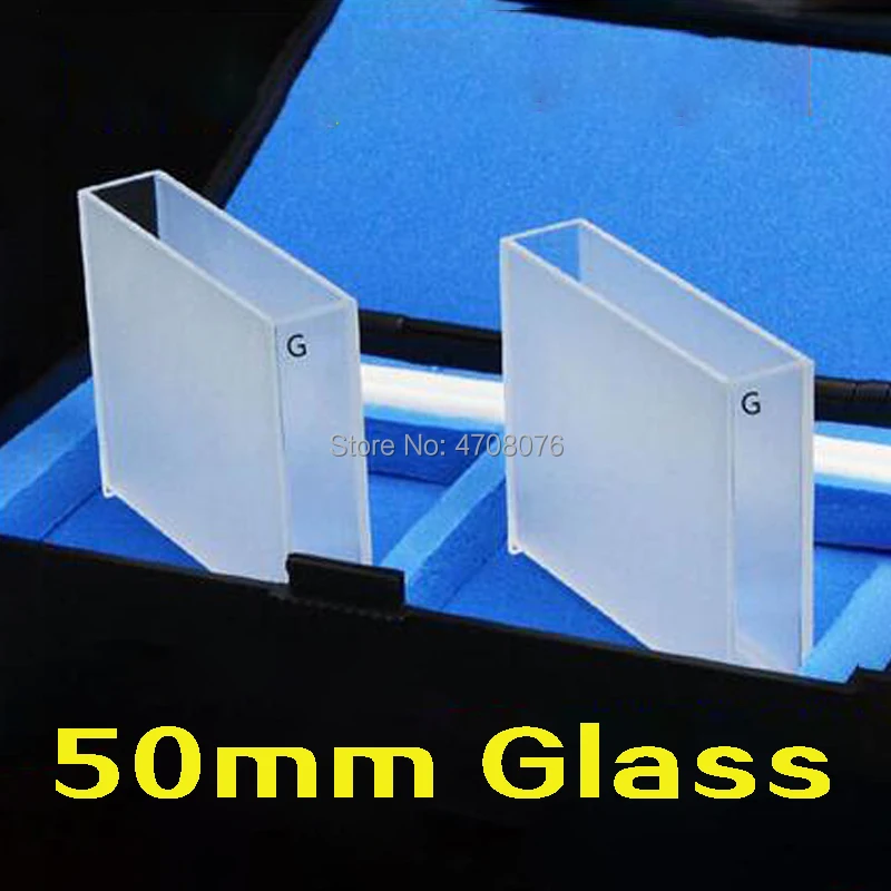 Standard Glass Cuvette Cell with cover for chemical spectrum Capped Glass cuvette Spectral analysis instrument 50mm flux 2pc/box