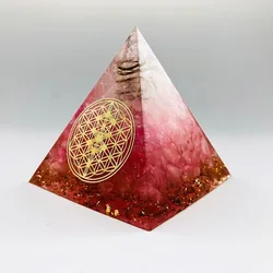 Pyramide d'orgonite avec convertisseur d'énergie Halo, 5-6cm, symbolisant l'amour, porte-bonheur, artisanat de décoration en résine, 512