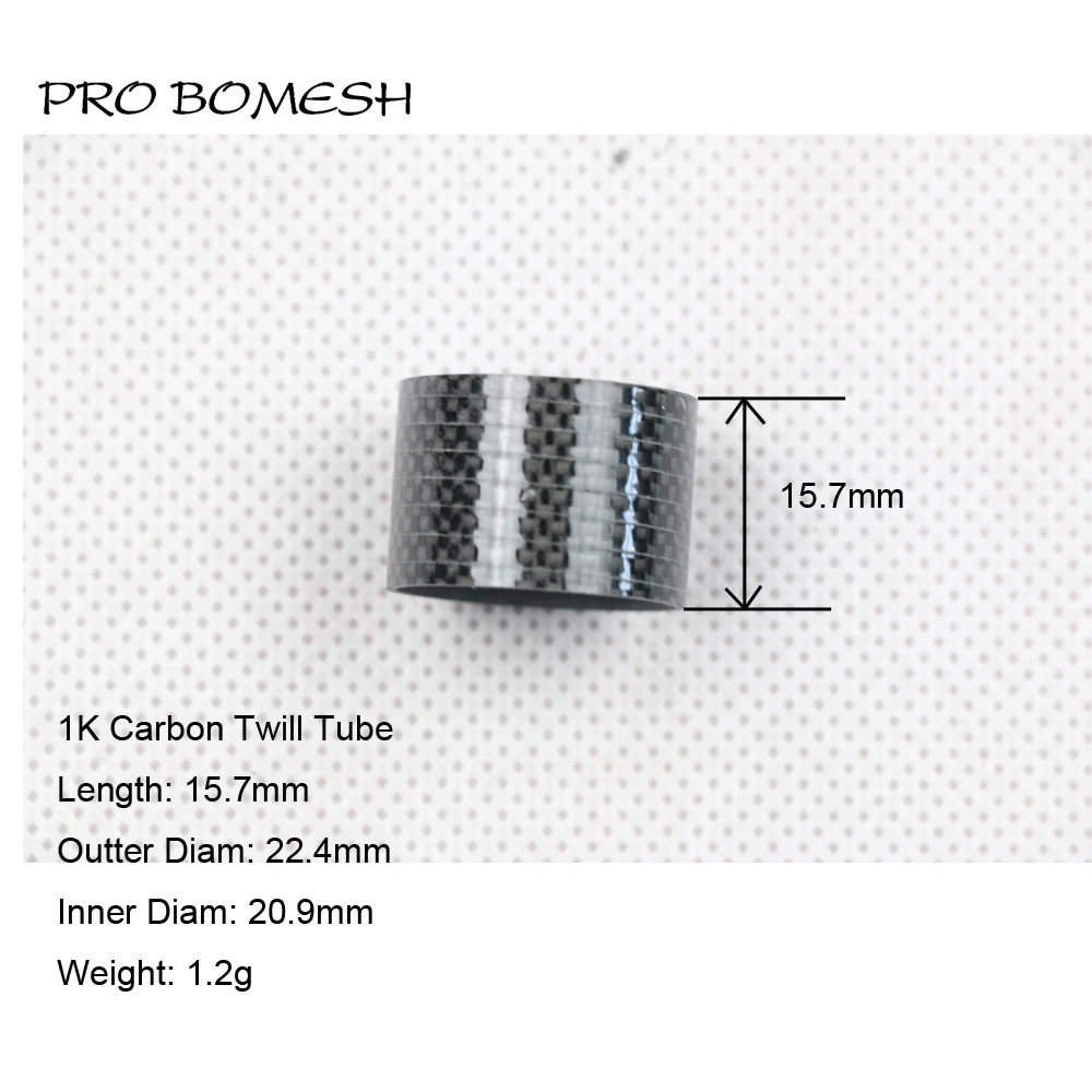 Pro Bomesh 10pcs/pack 15.7mm 22.5mm 1K and 3K Carbon Twill Tube For Reel Seat DIY Fishing Rod Component Repair