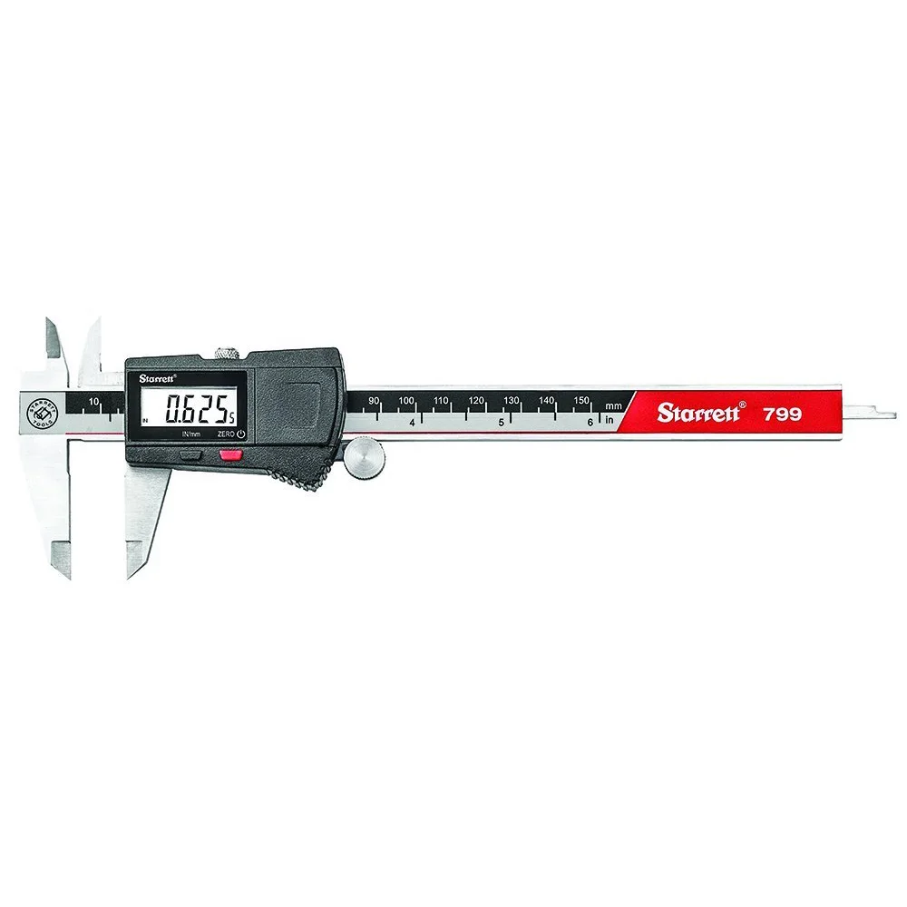 Calibradores digitales Starrett EC799A, pulgadas/métrico, rango de 0-6"/150 0-8"/200 mm, resolución de 0,01 mm, sin salida de datos spc