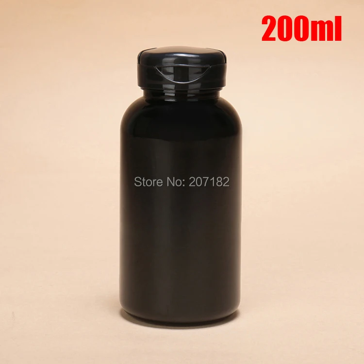 

20pcs 200ml Black Color PET Plastic Bottles, Capsules Bottles, Pills Containers, Medicine Storages 200cc--Black Color Flip Caps