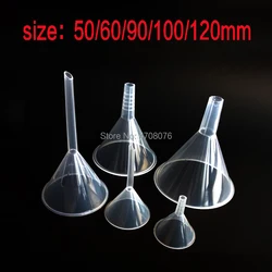 PP funnel Plastic lab filter funnel transparent for laboratory kitchen garage food grade 50-60-90-100-120mm opening 2sets/pack