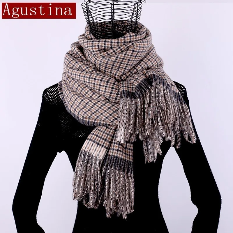 winter cashmere scarf Lattice tassel women wool shawl hijab luxury for ladies long scarves thick oversize pashmina sjaal echarpe