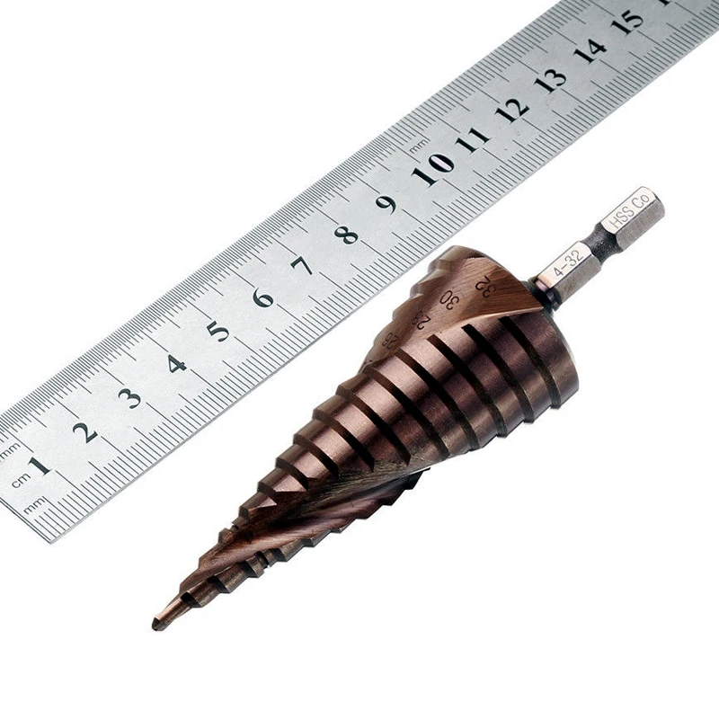 Broca hexagonal em aço inoxidável com 4-32mm, hss cobalto m35, perfuração, 1/4 ", haste espiral, ranhura, ferramenta de corte