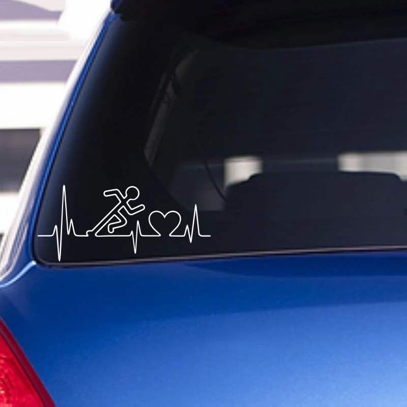 Pulsating heartbeat, running, fitness styling, car windows, bumpers, motorcycle accessories, decorative vinyl car stickers