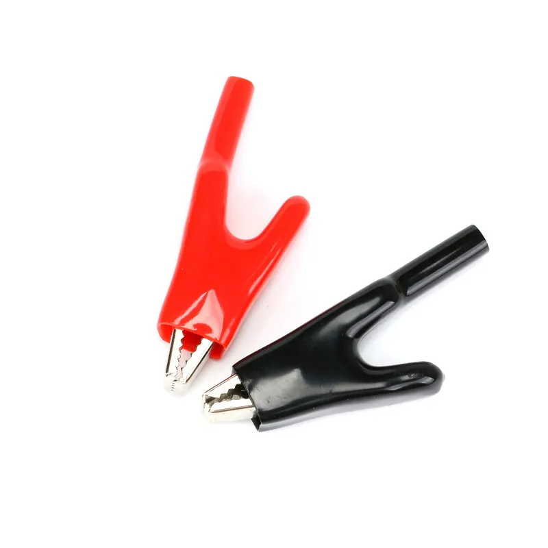 2 PCS Sheathed Alligator Clips Electrical DIY Test Leads Alligator Double-Ended Crocodile Clips Roach Electrical Jumper Wire