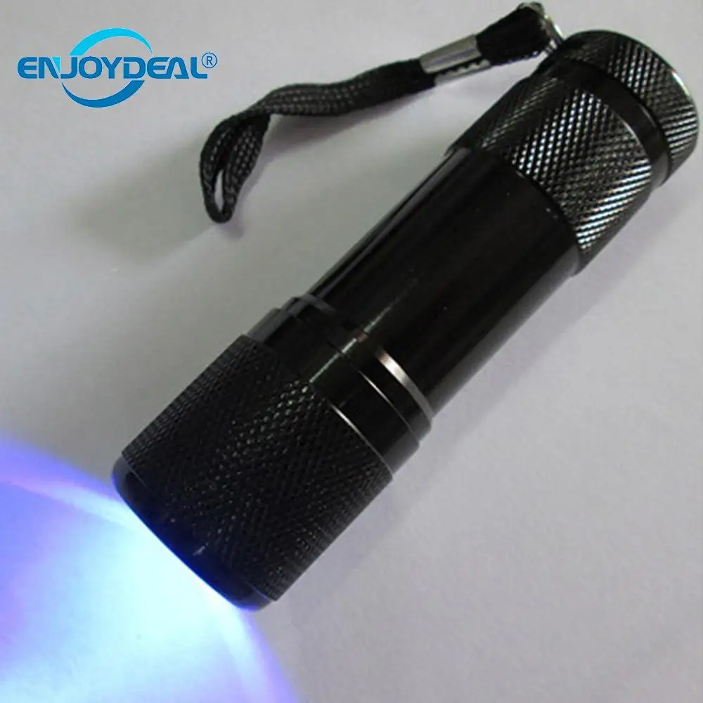 UV Lamp 9 LED UV Flashlight Ultra Violet Light Ultraviolet Flashlight Ultra Violet Invisible Ink Marker Torch Light 3AAA batter