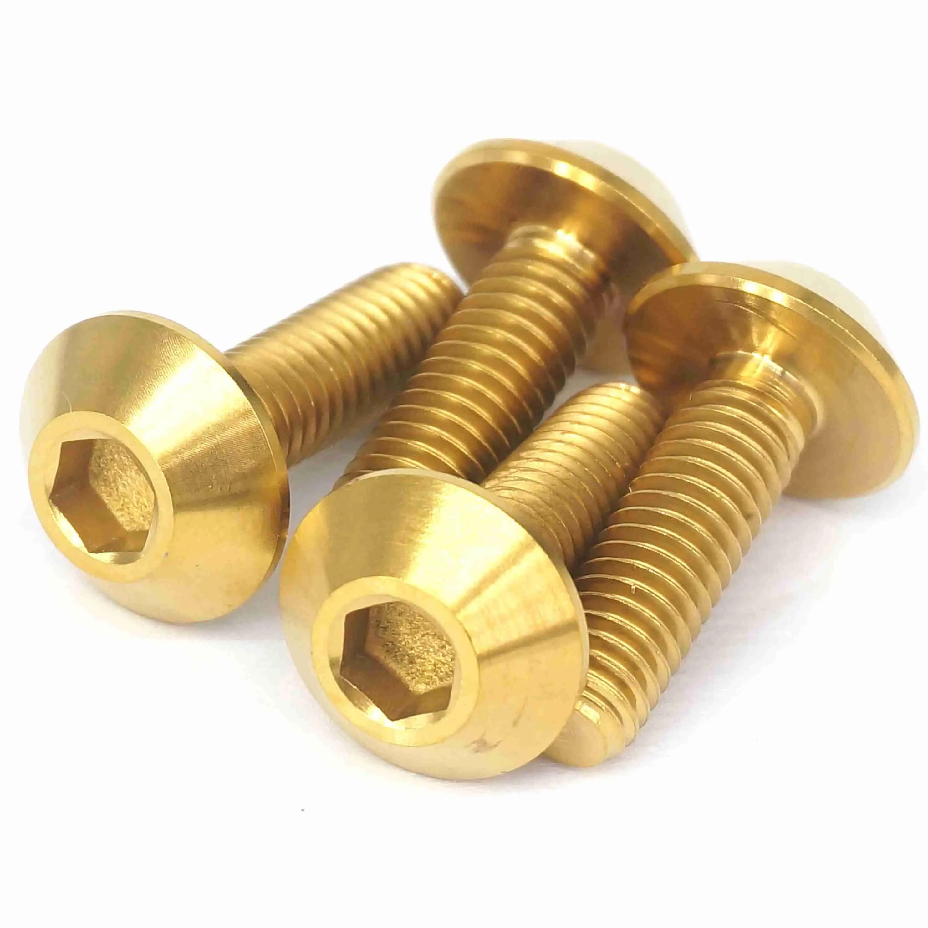 

4 PCS M6x20mm Golden GR5 Titanium Umbrella Head Motorcycle Decorative Bolt