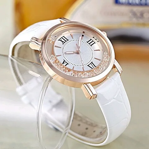 New Fashion Women Watches Leather Quartz Wristwatch Ladies Dress Rhinestone Watch Women Reloj Mujer Montre Femme Watches