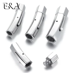 Stainless Steel Bayonet Clasps 4mm 5mm 6mm Hole Hexagon Push Lock Leather Cord Clasp DIY Bracelet Jewelry Making Supplies