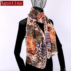 Chiffon scarf women fashion animal print leopard print winter shawl sjaal autumn long scarfs poncho luxury ladies hijab 15 color