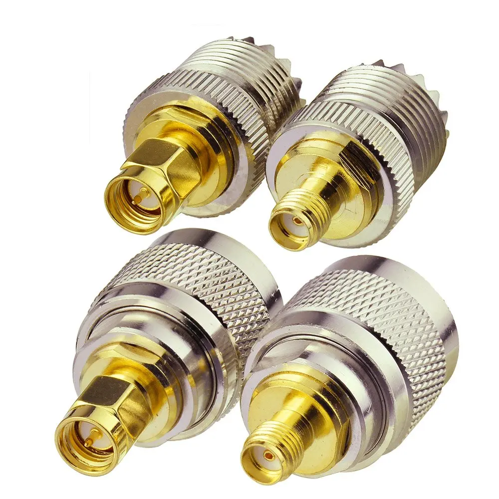 Eightwood UHF to SMA RF Coaxial Adapter UHF Male/Fmale (PL259/SO239) to SMA Male/Female Connector RF Coax Coaxial Adapter Kit