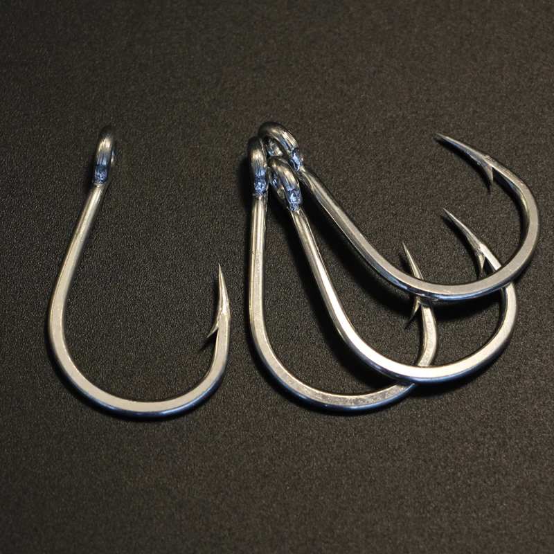 JK 5pack 4X Strong Jig Hook 1/02/03/05/07/09/0 High Carbon Steel Hook Eyes Ringed Fishhook Mustad Deep Ocean Fishing Heavy Cast