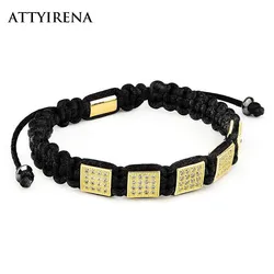 Nuovo Braccialetti di Zircon Degli Uomini Dei Monili Cubic Micro Pavimenta CZ Corona di Fascino Intrecciato Treccia Uomini Pulseira Bileklik Erkek Di Natale Nuovo