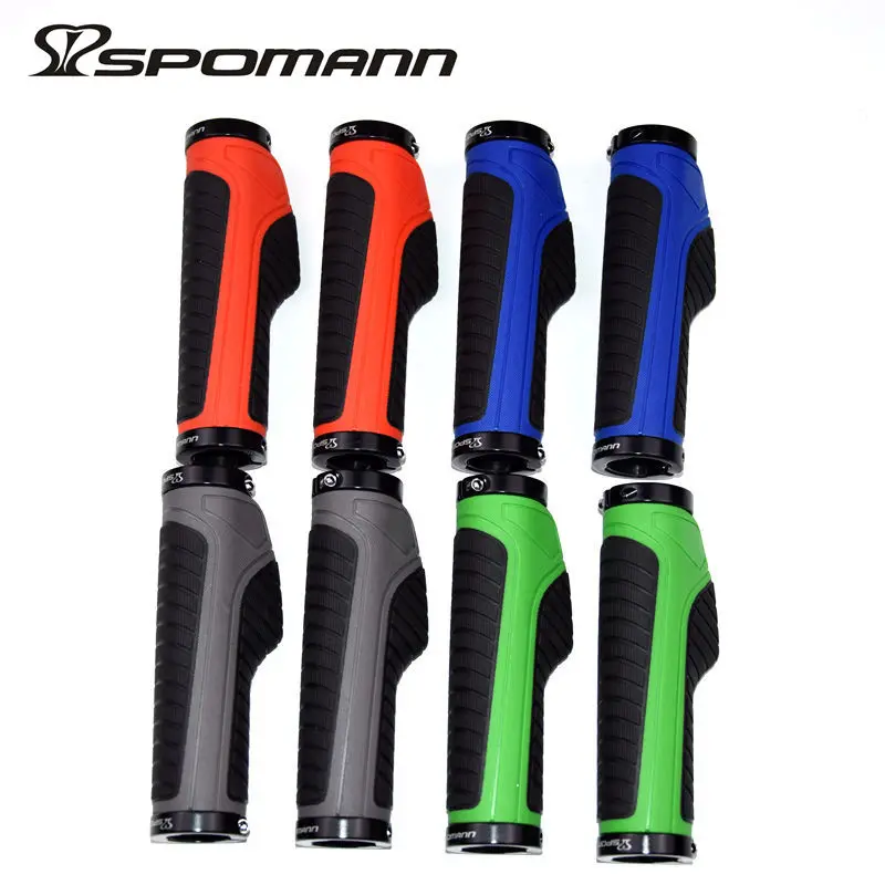 Newest SPOMANN alloy TPR bicycle handlebar both side locked grip bike handlebar end plugs MTB bike parts 4 colors new