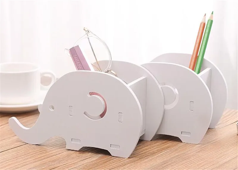 New 50pcs Elephant DIY Office Desktop Storage Box Pen Phone Rack Holder Container Desktop Sundries Organizer Stationery Storage