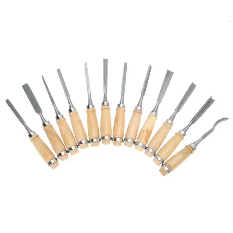 Professional 6/12pcs Manual Wood Carving Hand Chisel Tool Set Carpenters Woodworking Carving Chisel DIY Detailed Hand Tools