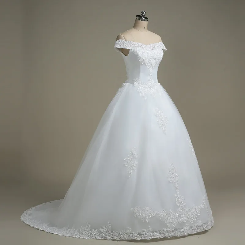 Robe de Mariée à Col Bateau pour Patients