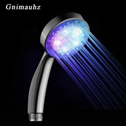Shower Head LED Rainfall Shower Sprayer Automatically Color-Changing Multiple Sensor Water Saving Showerhead for Bathroom