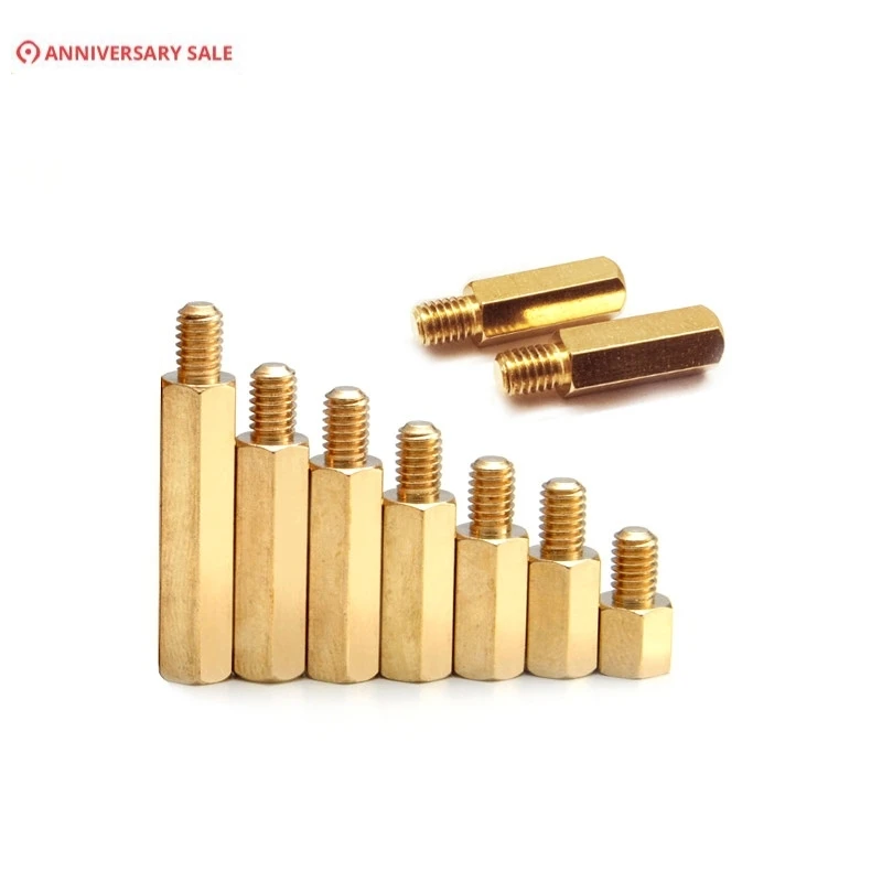 PCB Mounting Screw Thread M3 Hex Brass Standoff Spacer Male To Female Spacing Screws Pillar M3*4/5/6/7/8/9/10/11/12/13/14/16+4mm