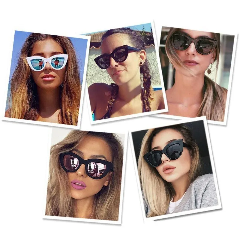 Cat Eye Fashion Sunglasses Woman Vintage Luxury Brand Designer Black Glasses Sun Glasses For female UV400 Eyewear Shades