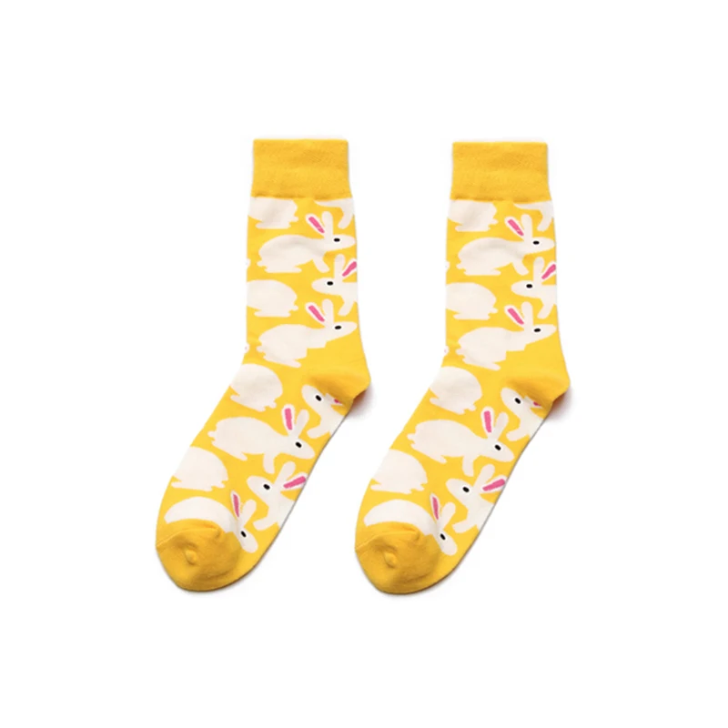 PEONFLY fashion Cartoon Chicken Duck Rabbit Sheep Shark Lobster Men casual cotton Sock Colorful Happy hip hop Street Skate Socks