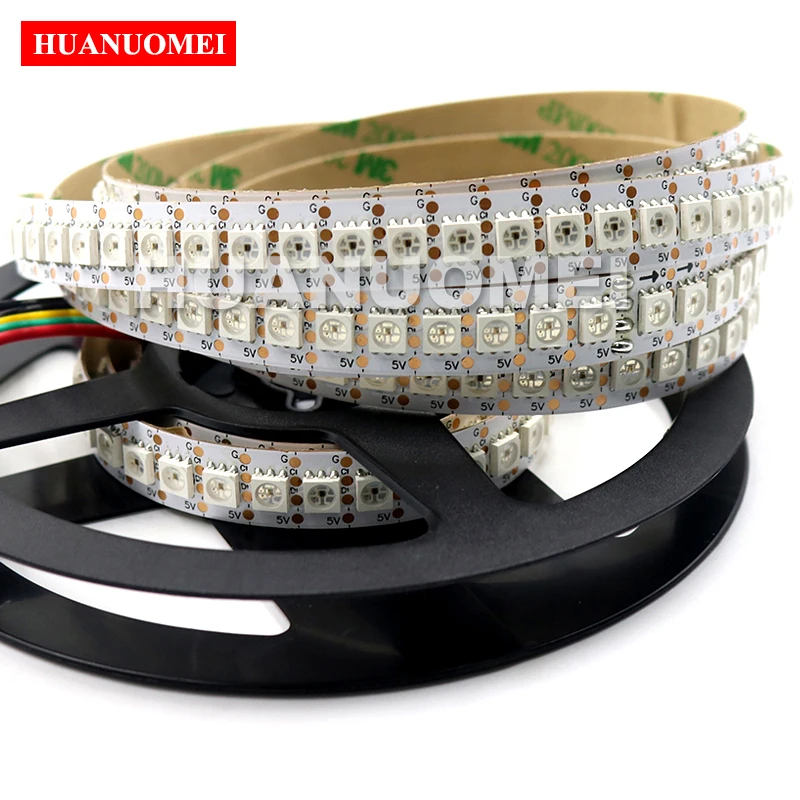 5V 144LEDs/m SK9822 RGB LED Strip Light Individual Addressable 5050 SMD LED Pixel Flexible Tape,WHITE/BLACK PCB,IP20/IP65/IP67