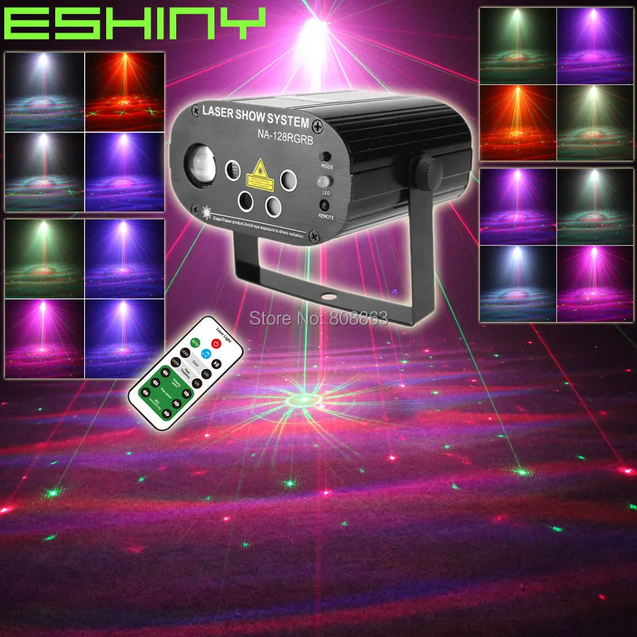 ESHINY Remote Double R&G 5 Lens Laser 96 Patterns Projector RGB Led Dream Party Bar DJ Holiday Dance Effect Light Show T248N7