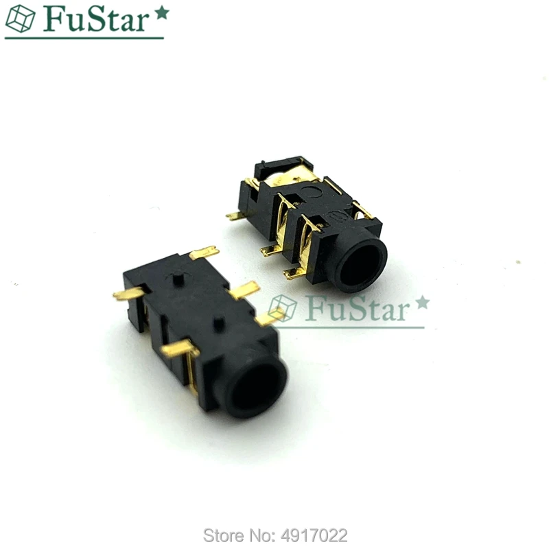 10pcs/lot Female Audio Connector 5 Pin SMT SMD Headphone Jack Socket PJ-327A Gold-Plated Patch SMD Audio Earphones Socket 3.5mm