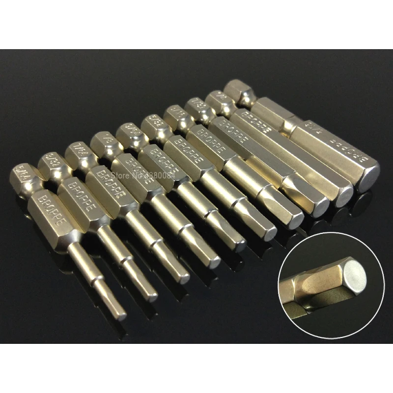 10Pcs Set HEX Screwdriver Drill Bits 1/4