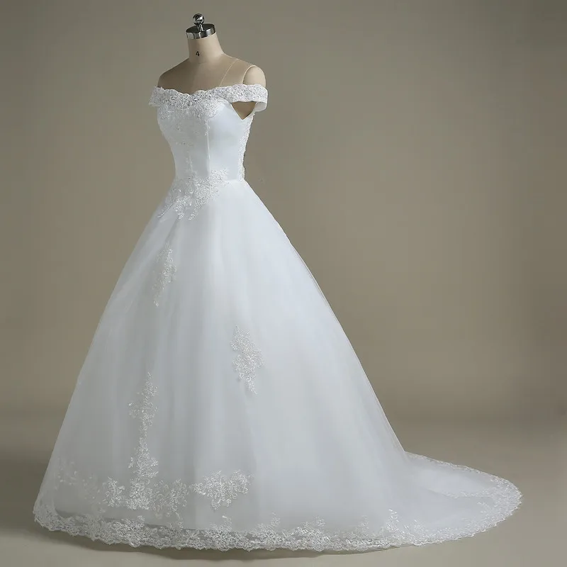 Robe de Mariée à Col Bateau pour Patients