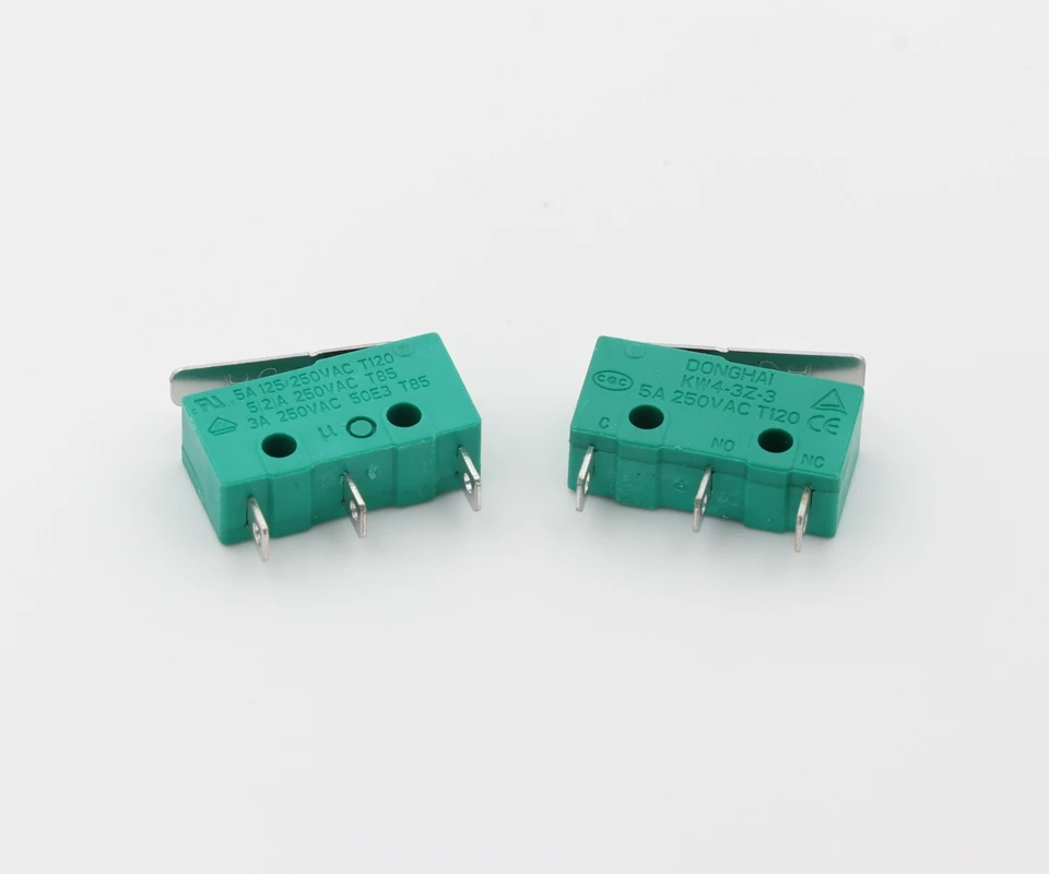 Free shipping! 2pcs/lot DONGHAI 3d printer accessories 5A 250VAC T120 CE KW4-3Z-3 straight handle micro switch limit switch