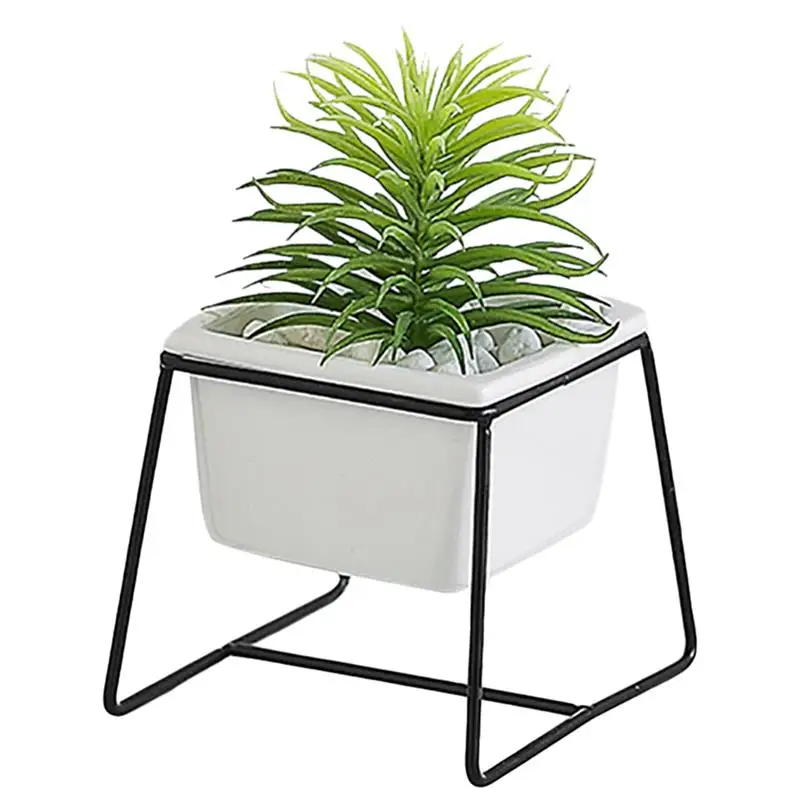 Tabletop Waterproof Cube Metal Succulent Flower Plant Pot Pergola Garden Planting Indoor Flower Home Office Christmas Decoration