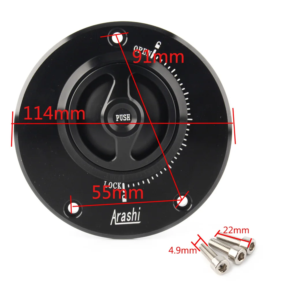 Motorcycle Keyless Cover Fuel Gas Tank Cap For Kawasaki ZX6R ZX10R ER6F ER6N 2009-2018& Z750 2007-up Z800 2013-up Z1000 2010-up