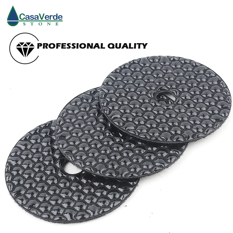 4 inch 100mm Black Buff Polishing Pads Resin Bond For Granite Marble Ceramic Stone Polishing Premium Quality