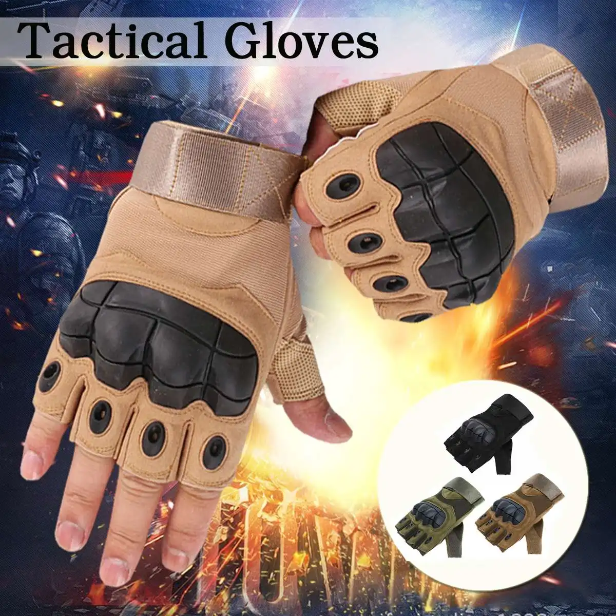 

Outdoor Sports Men's Half Finger Full Gloves For Riding Climbing Training Tactical Gloves Cycling Gloves