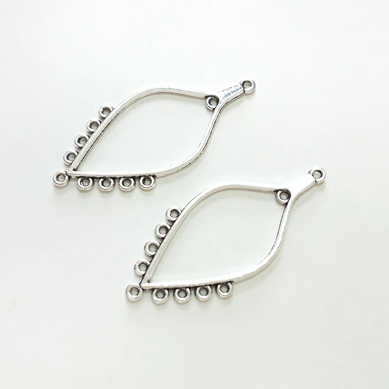 New Fashion 5pieces 54*25mm Zinc Alloy  Water Drop Earrings Porous Connector Charms Linker for DIY Jewelry Accessories