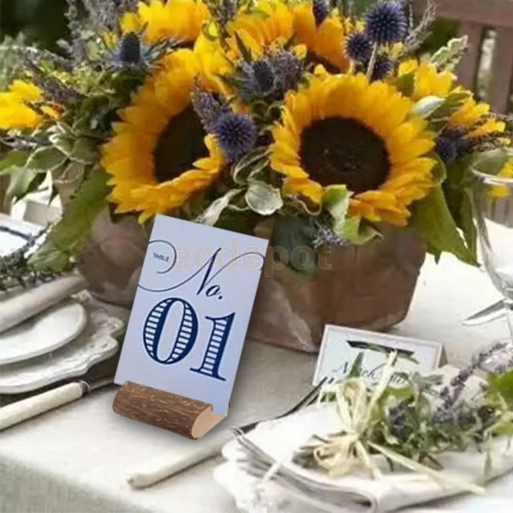 10pcs Wedding Place Wooden Card Holders Table Number Stands for Wedding Table Name Number Business Card Holder Decorations