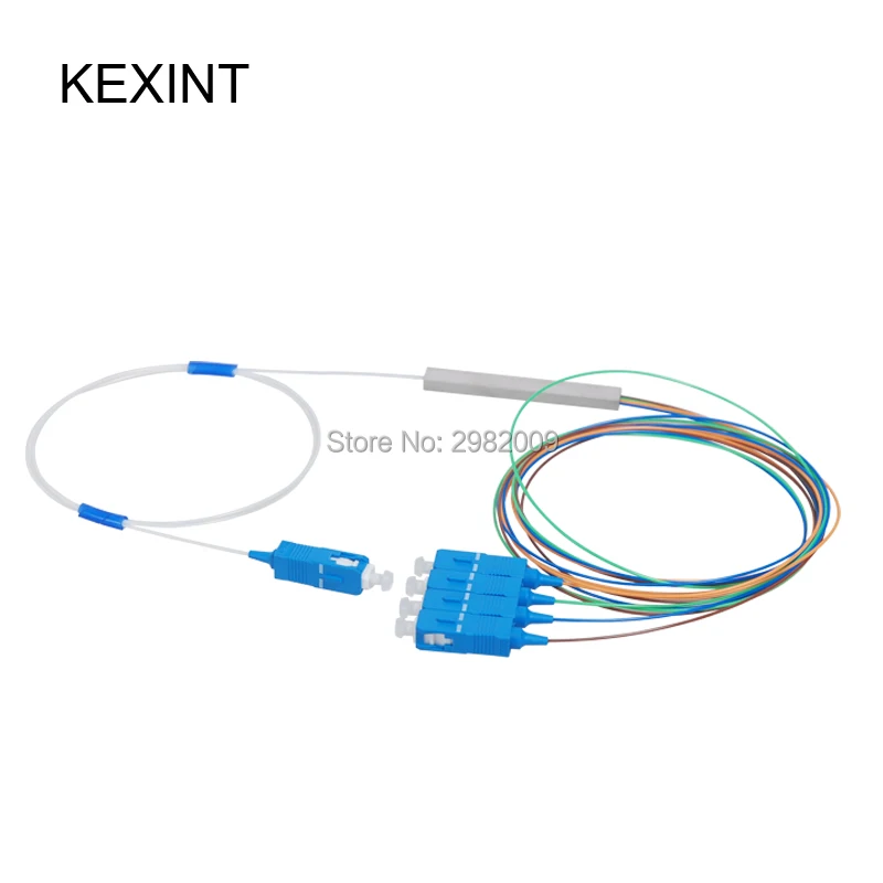 High Quality Fiber Optic PLC Splitter 1x4 Mini Module  0.9 1m with Connector SC UPC / 10pieces