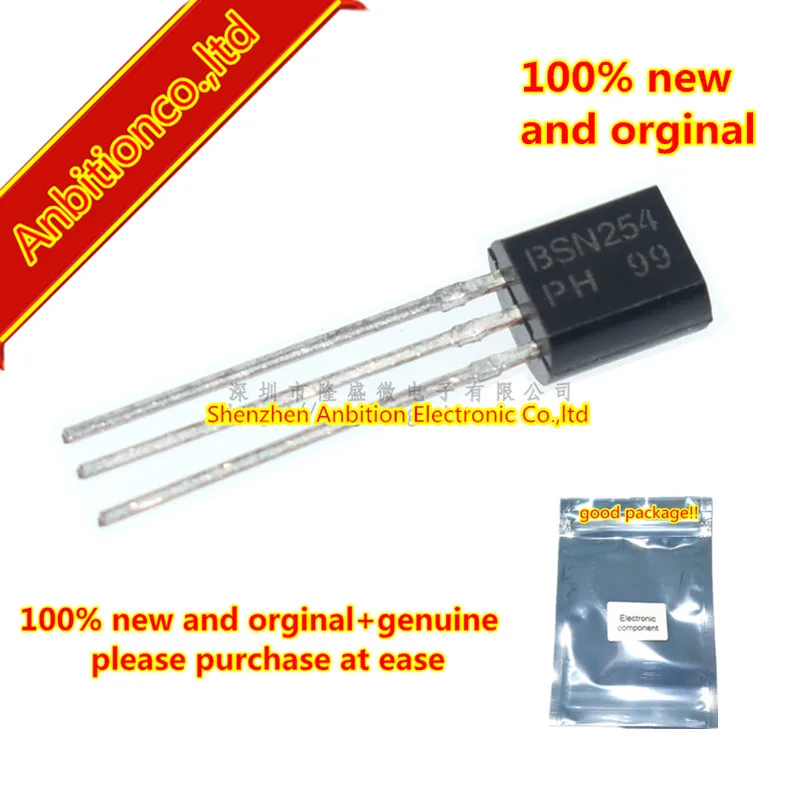

10pcs 100% new and orginal BSN254 TO-92 N-channel enhancement mode vertical D-MOS transistors in stock