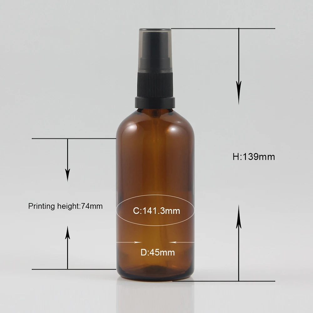 

Cosmetic Containers Amber Personal Perfume Glass Pump Bottle 100ML, Empty Glass Bottle With Mist Spray Dispenser